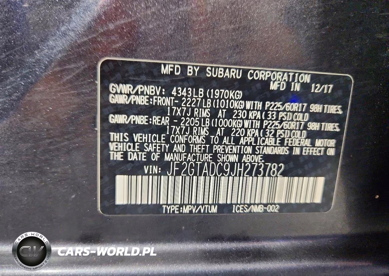 2018 Subaru Crosstrek 2.0I Premium VIN:JF2GTADC9JH273782 - 13