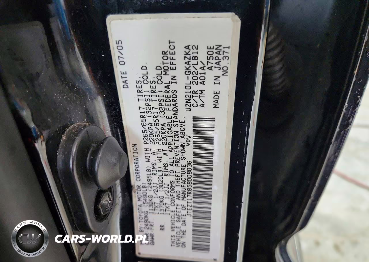 2005 Toyota 4Runner Limited VIN:JTEZT17R858008036 - 13