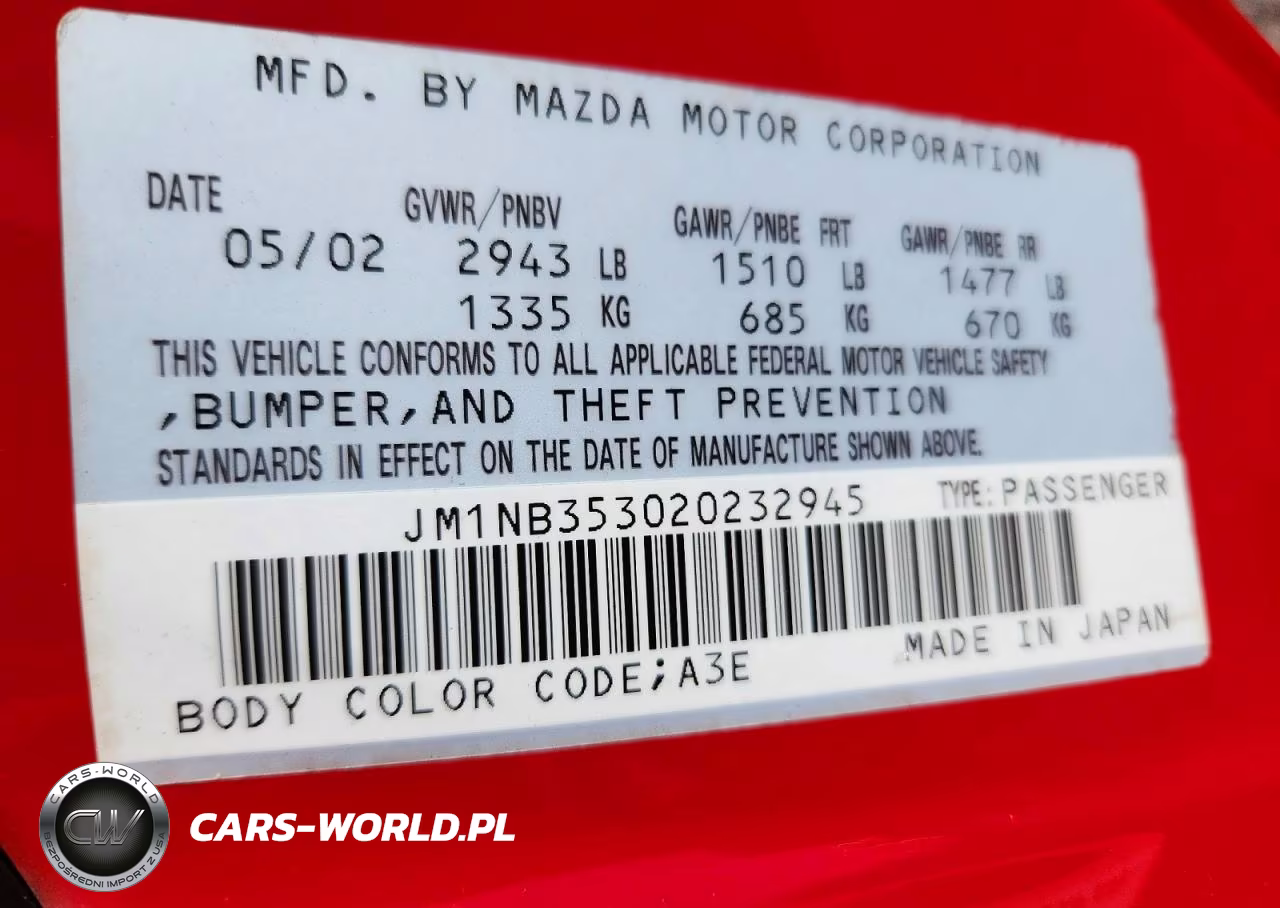 2002 Mazda Mx-5 Miata Base VIN:JM1NB353020232945 - 12