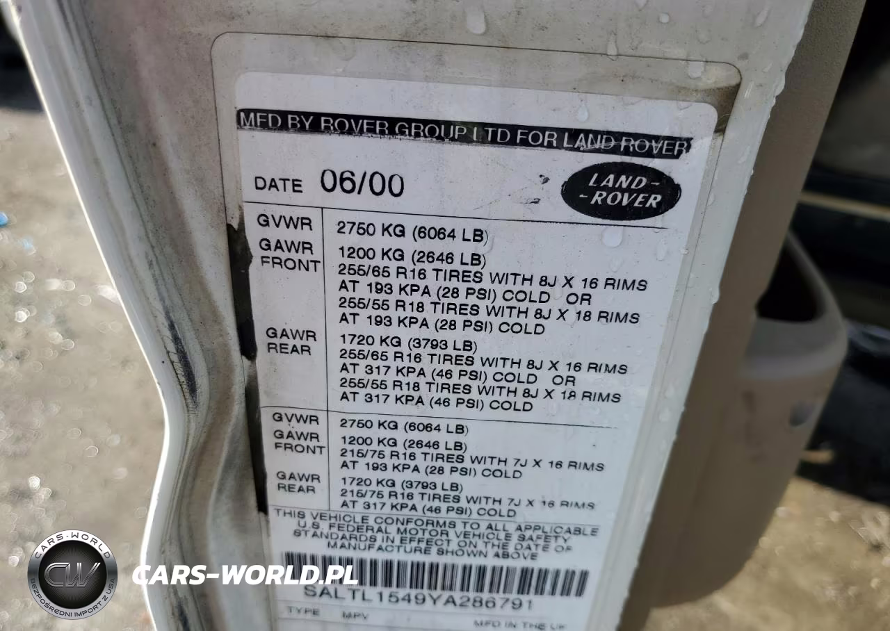 2000 Land Rover Discovery Ii VIN:SALTL1549YA286791 - 13