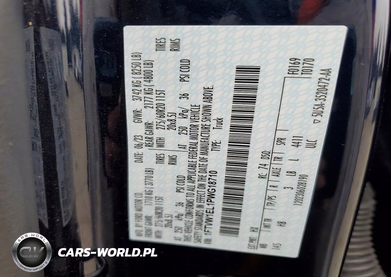 2023 Ford F150 Lightning Pro VIN:1FTVW1EL1PWG18710 - 13