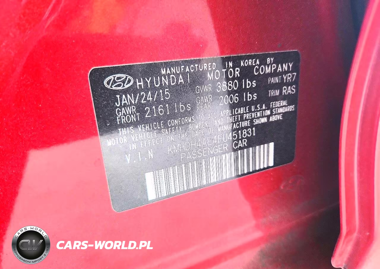 2015 Hyundai Elantra Se VIN:KMHDH4AE4FU451831 - 12