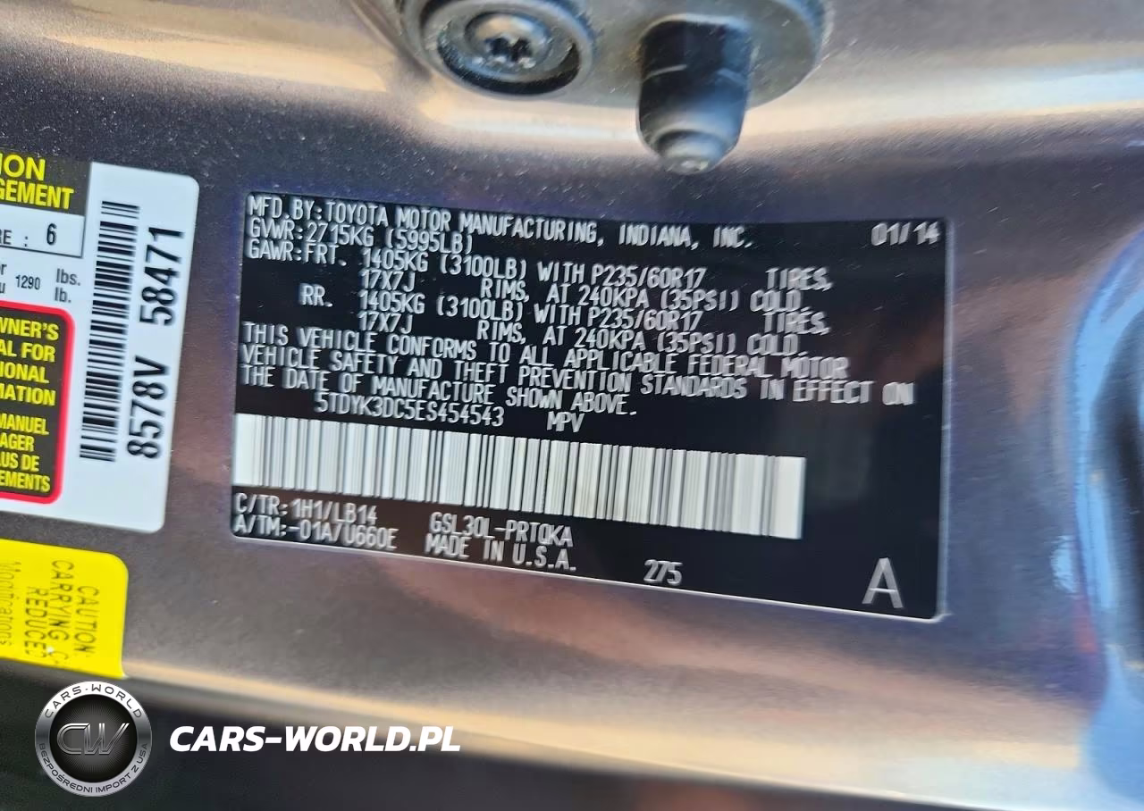 2014 Toyota Sienna Xle 8-Passenger VIN:5TDYK3DC5ES454543 - 13