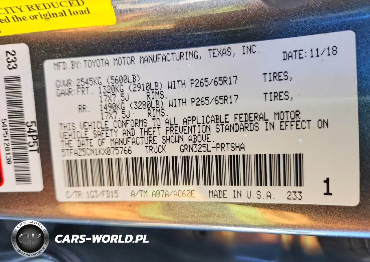 2019 Toyota Tacoma Trd Sport VIN:5TFAZ5CN1KX075766 - 12