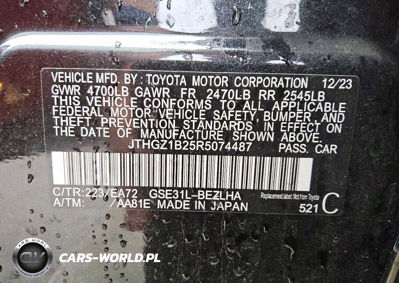 2024 Lexus Is 350 F Sport VIN:JTHGZ1B25R5074487 - 12