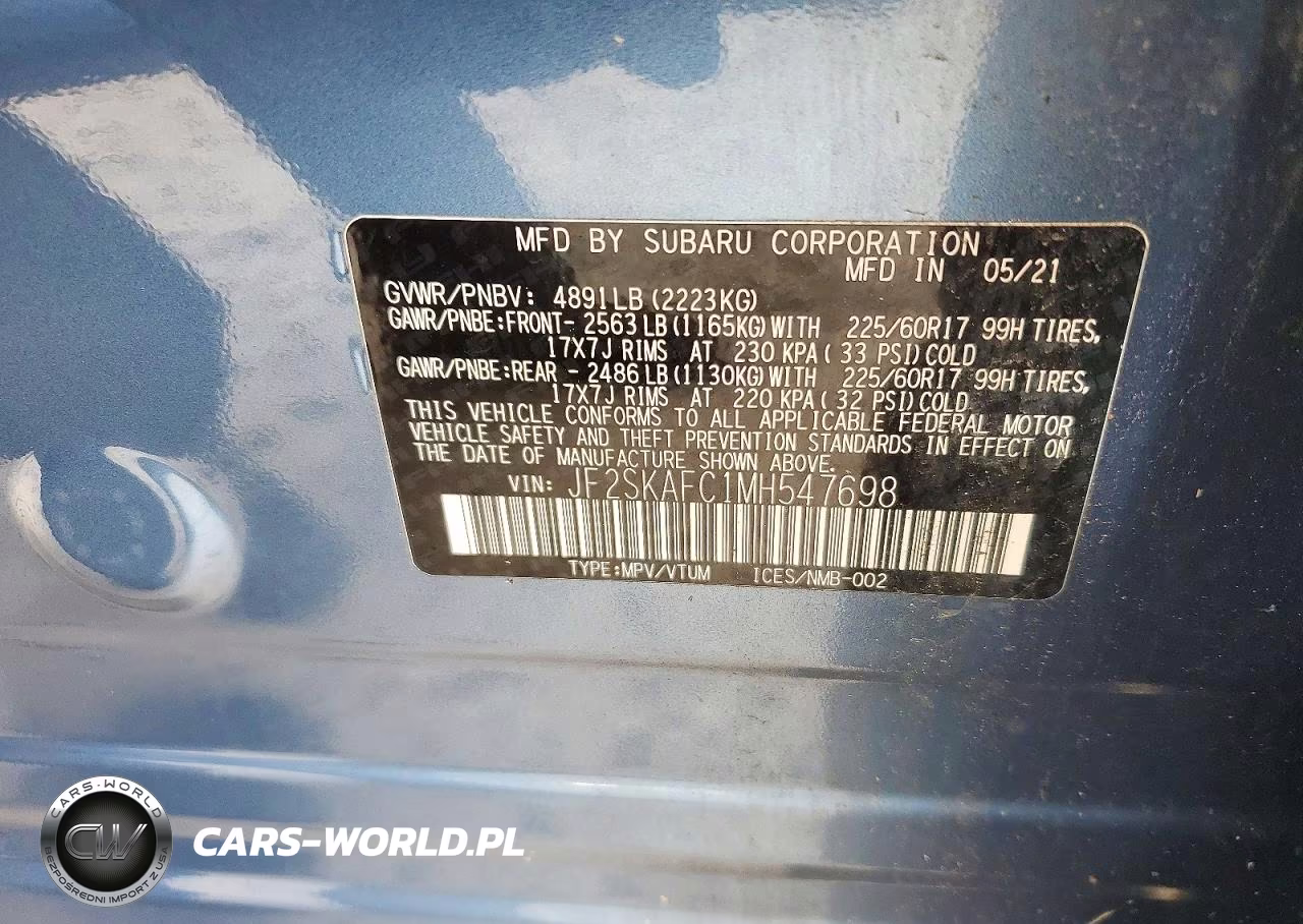2021 Subaru Forester Premium VIN:JF2SKAFC1MH547698 - 13