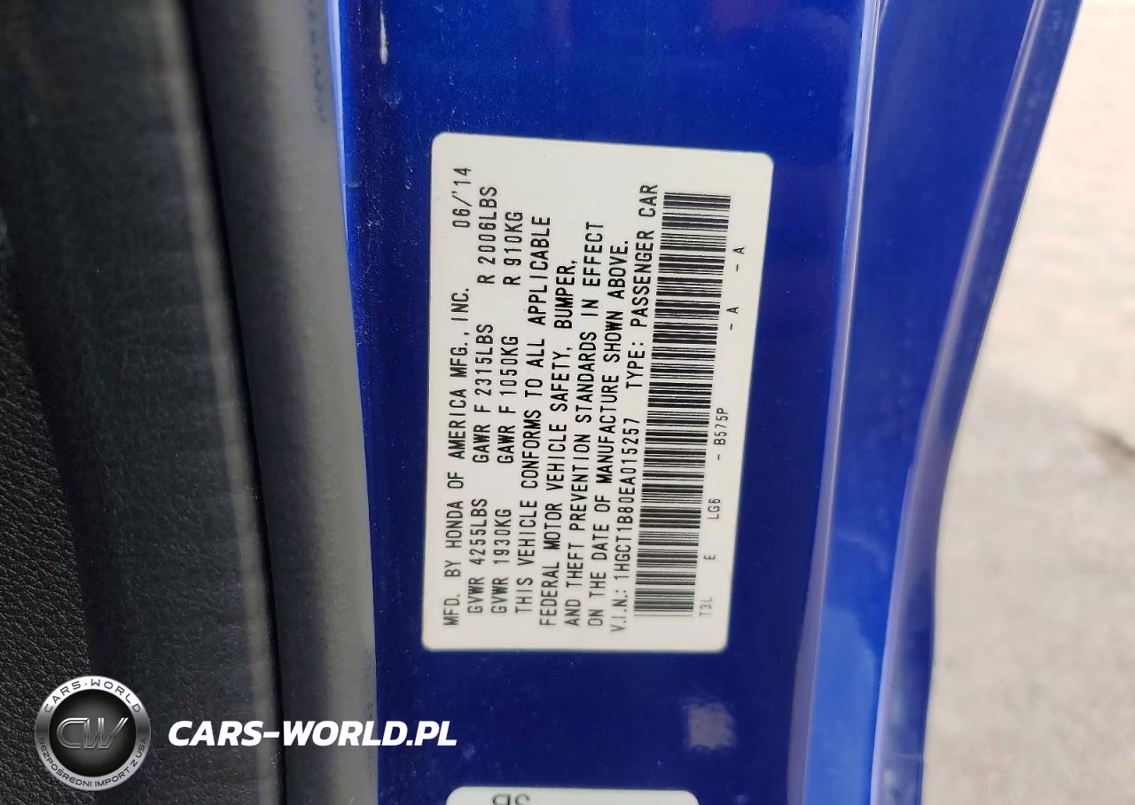 2014 Honda Accord Exl VIN:1HGCT1B80EA015257 - 12