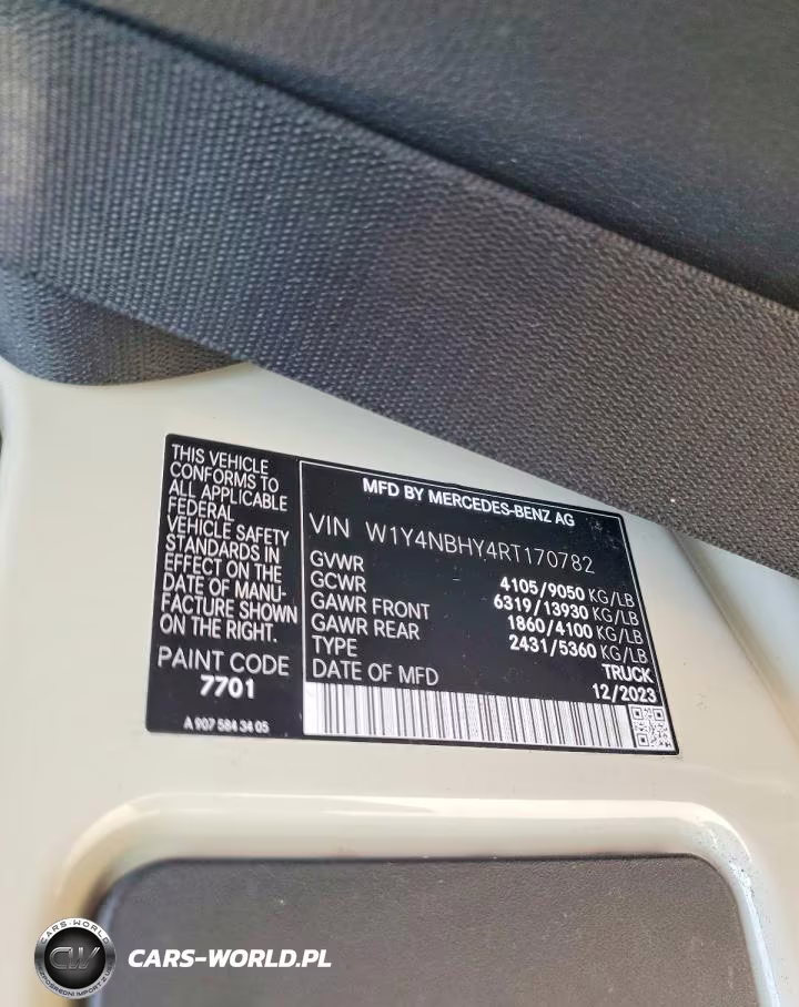 2024 Mercedes-Benz Sprinter 2500 VIN:W1Y4NBHY4RT170782 - 13