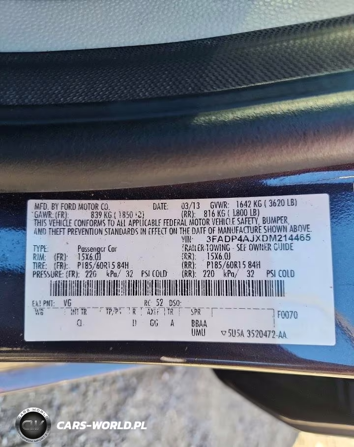 2013 Ford Fiesta S VIN:3FADP4AJXDM214465 - 12