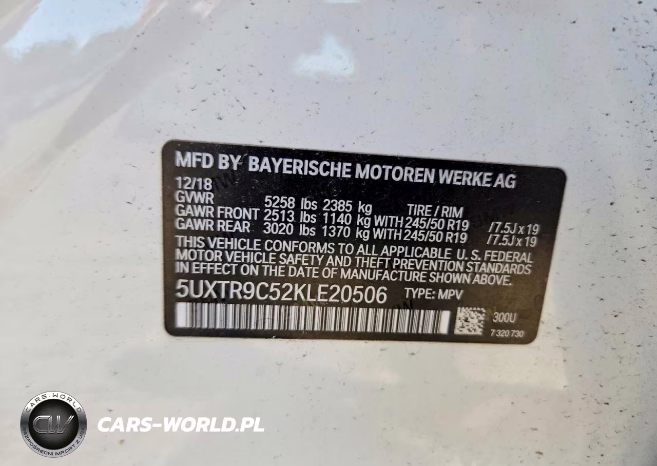 2019 BMW X3 xDrive30I VIN:5UXTR9C52KLE20506 - 13