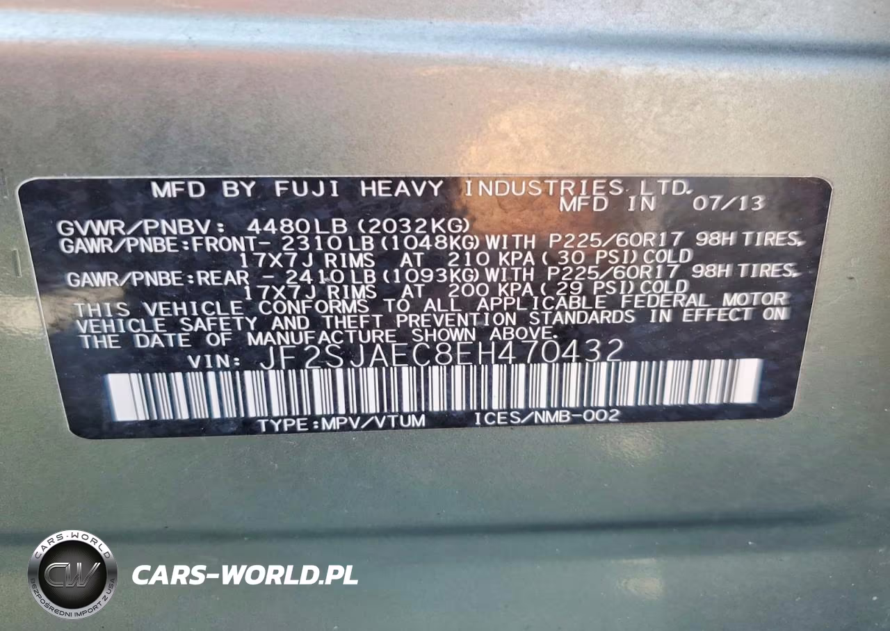 2014 Subaru Forester 2.5I Premium VIN:JF2SJAEC8EH470432 - 13