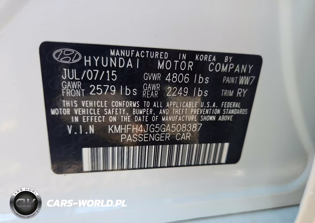 2016 Hyundai Azera Limited VIN:KMHFH4JG5GA508387 - 13