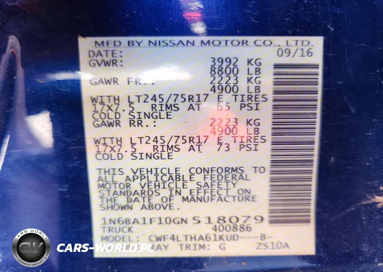 2016 Nissan Titan Xd Sv VIN:1N6BA1F10GN518079 - 12