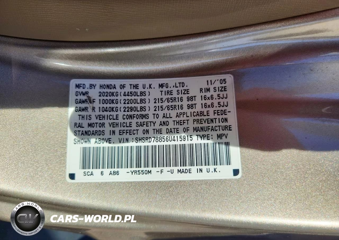 2006 Honda Cr-V Ex VIN:SHSRD78856U415915 - 14