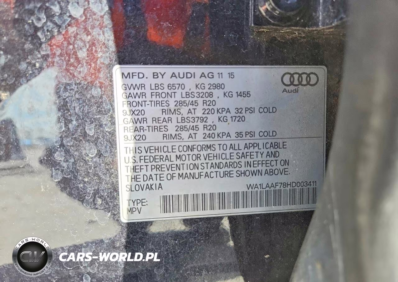 2017 Audi Q7 Premium Plus VIN:WA1LAAF78HD003411 - 13