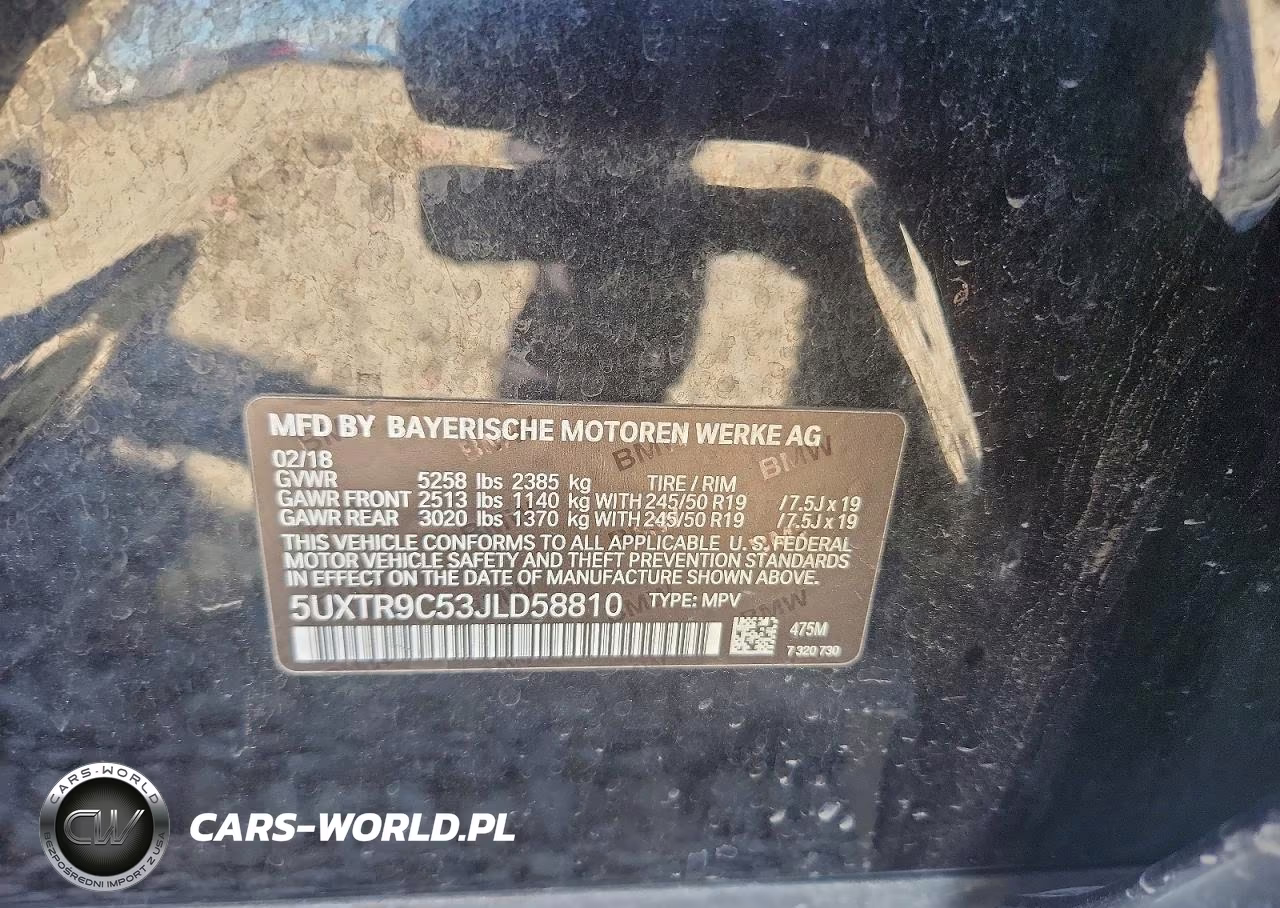 2018 BMW X3 xDrive30I VIN:5UXTR9C53JLD58810 - 12