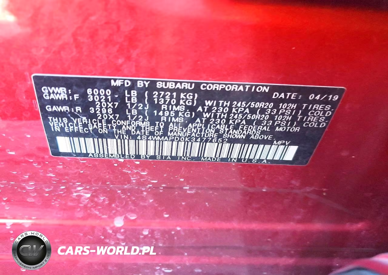 2019 Subaru Ascent Limited VIN:4S4WMAPD0K3477652 - 12