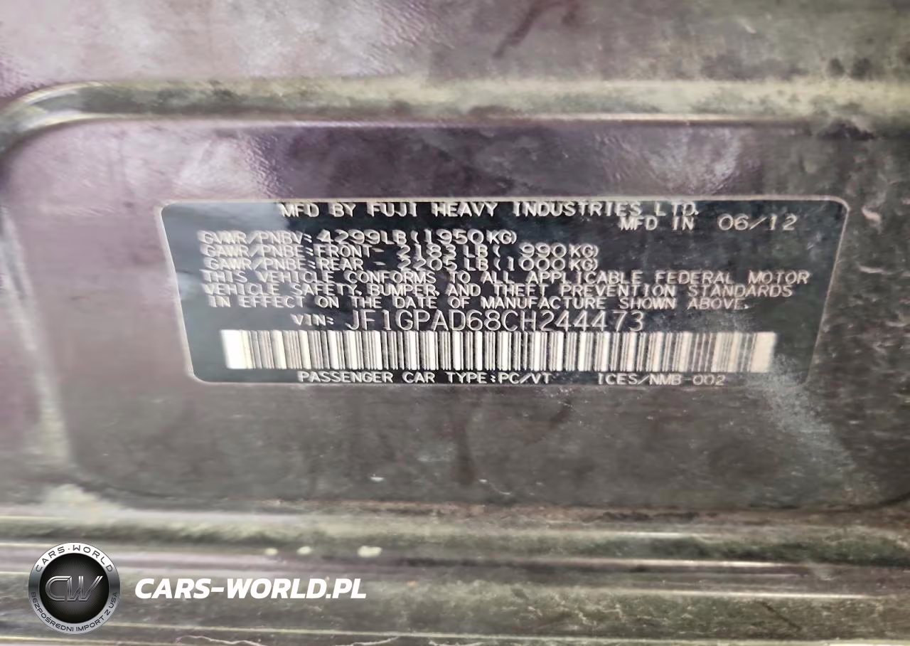 2012 Subaru Impreza Premium VIN:JF1GPAD68CH244473 - 13