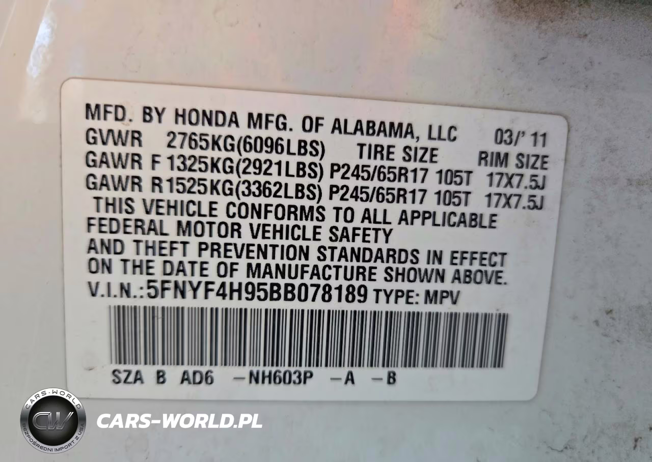 2011 Honda Pilot Touring VIN:5FNYF4H95BB078189 - 13