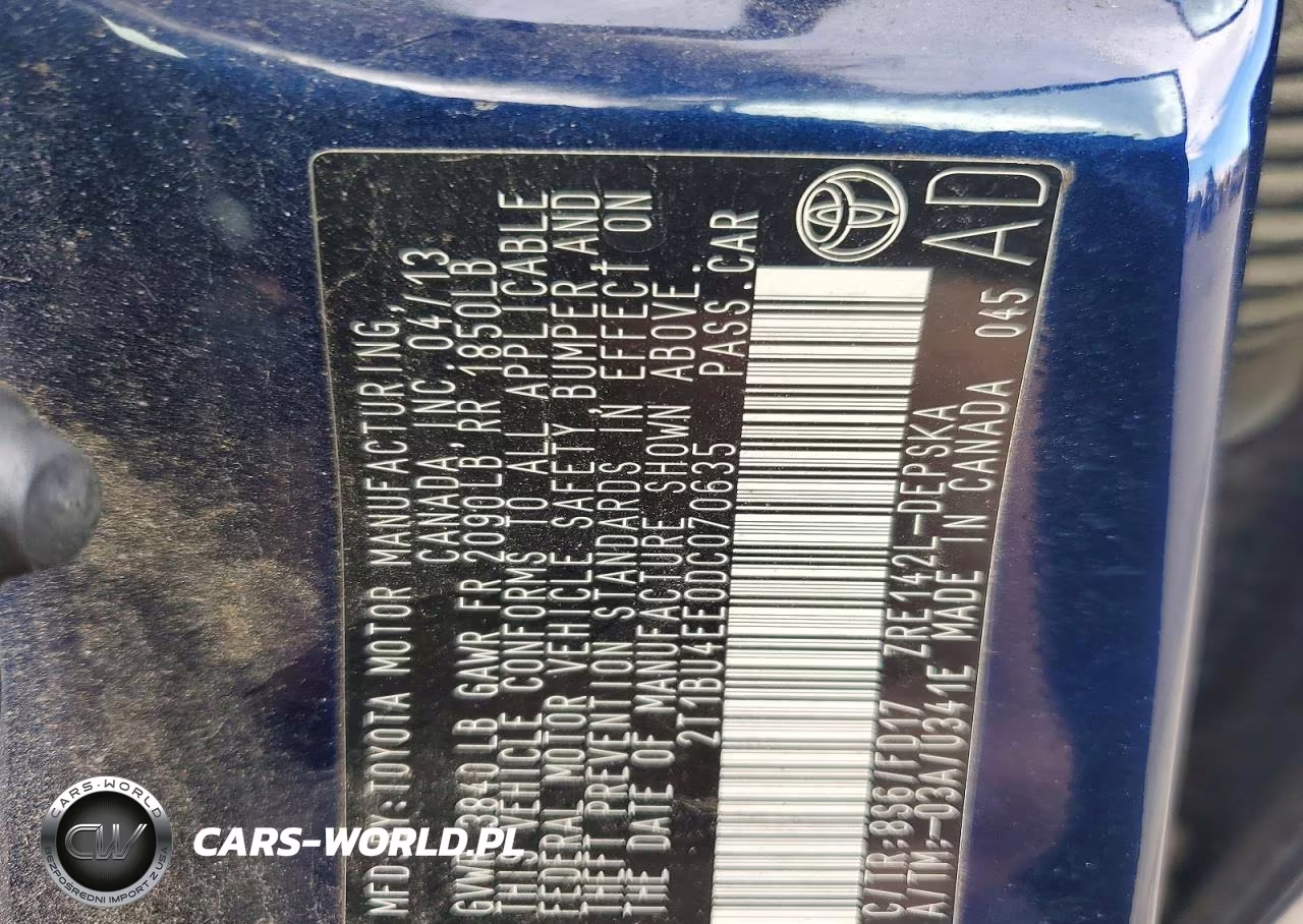 2013 Toyota Corolla S VIN:2T1BU4EE0DC070635 - 12