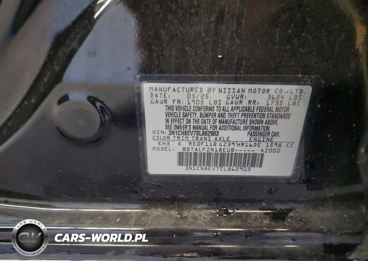 2025 Nissan Versa Sv VIN:3N1CN8EV7SL862903 - 12