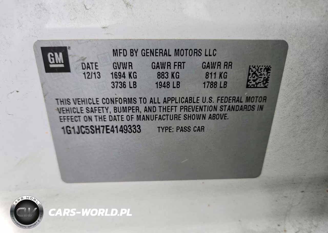 2014 Chevrolet Sonic Lt VIN:1G1JC5SH7E4149333 - 12