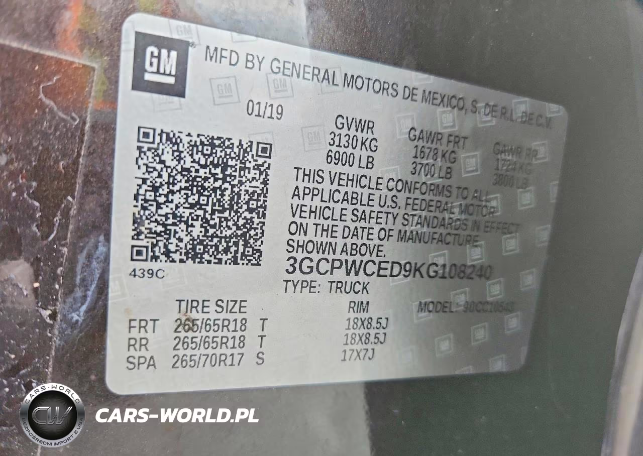 2019 Chevrolet Silverado C1500 Lt VIN:3GCPWCED9KG108240 - 12