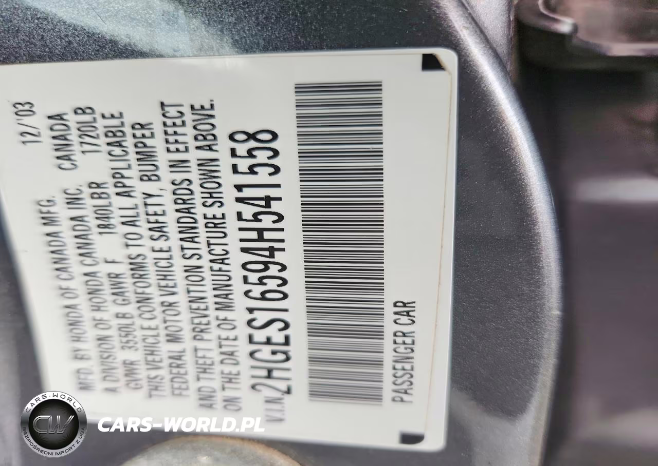 2004 Honda Civic Lx VIN:2HGES16594H541558 - 12