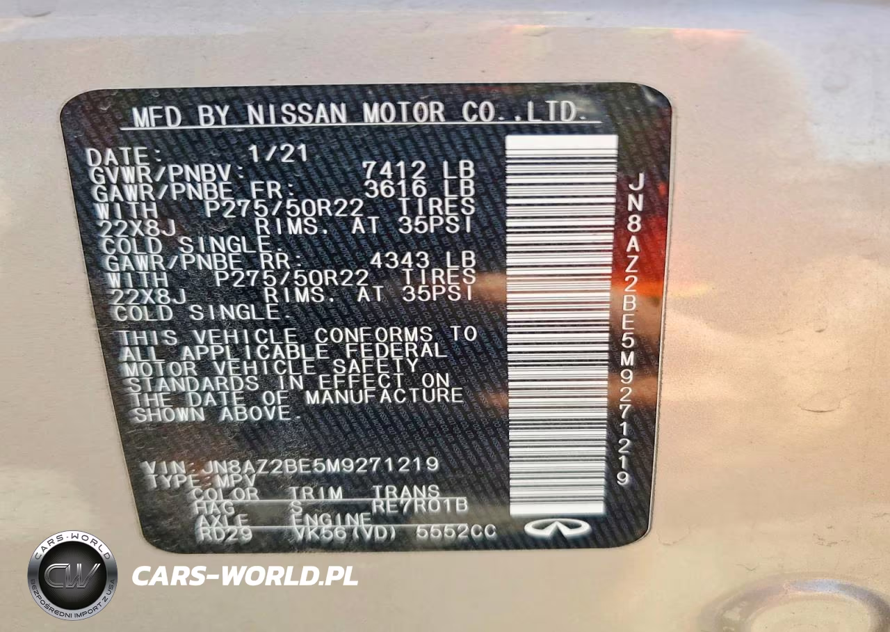 2021 Infiniti Qx80 Sensory VIN:JN8AZ2BE5M9271219 - 14
