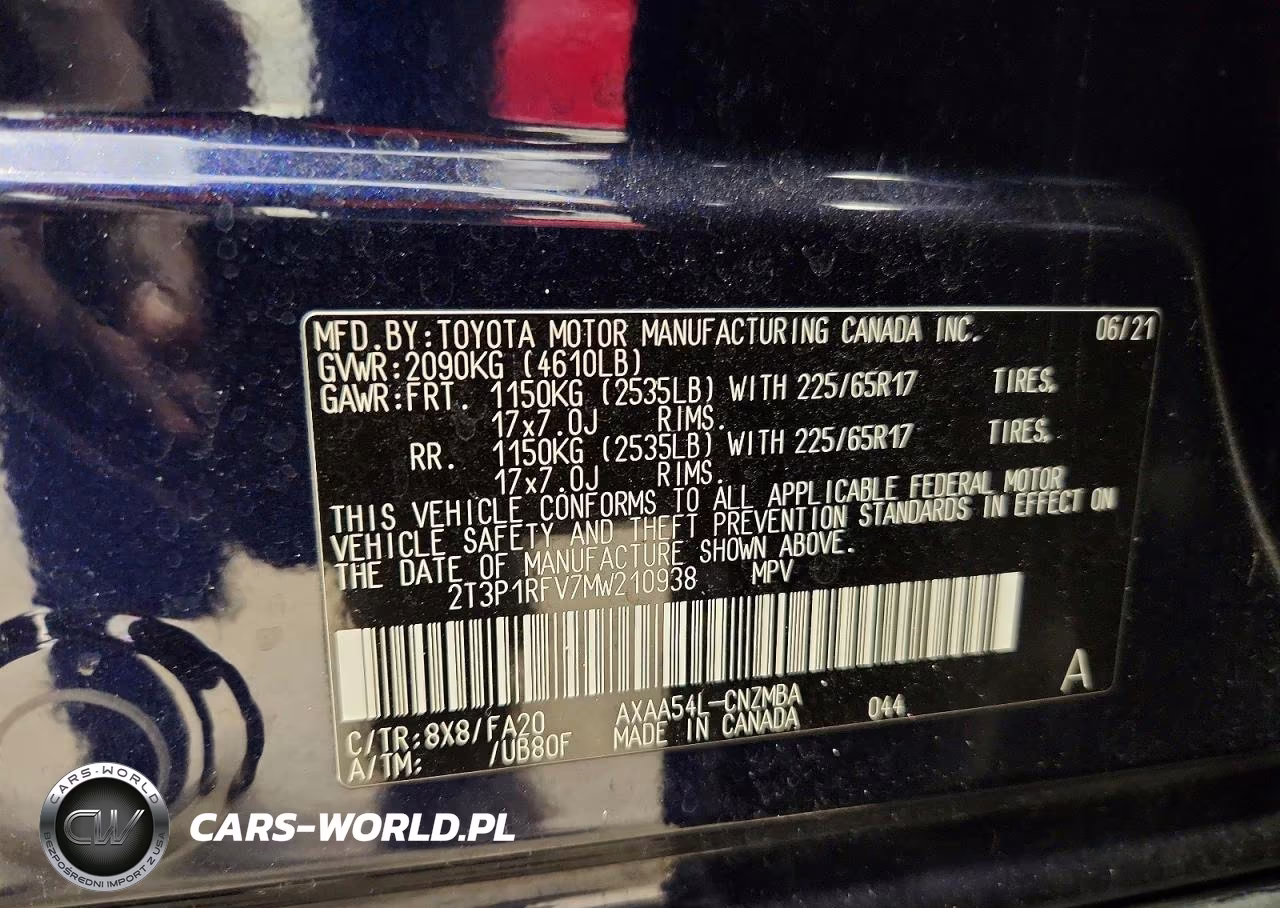 2021 Toyota Rav4 Xle VIN:2T3P1RFV7MW210938 - 13