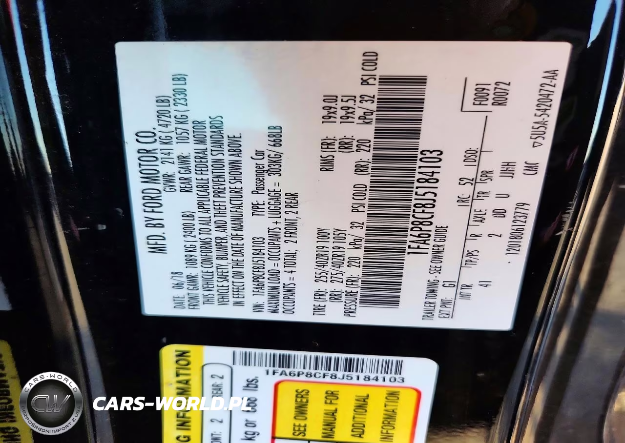 2018 Ford Mustang Gt VIN:1FA6P8CF8J5184103 - 12