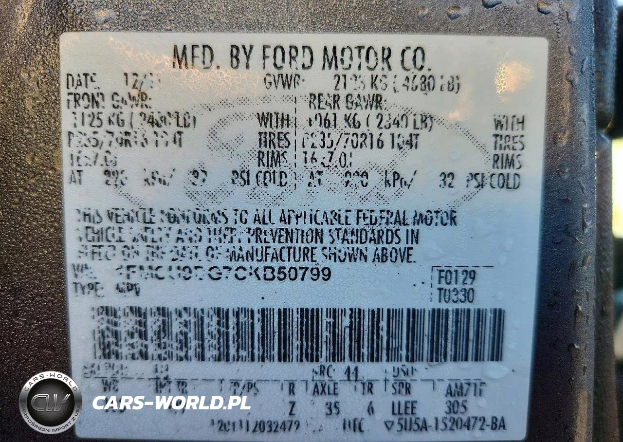 2012 Ford Escape Xlt VIN:1FMCU9DG7CKB50799 - 13