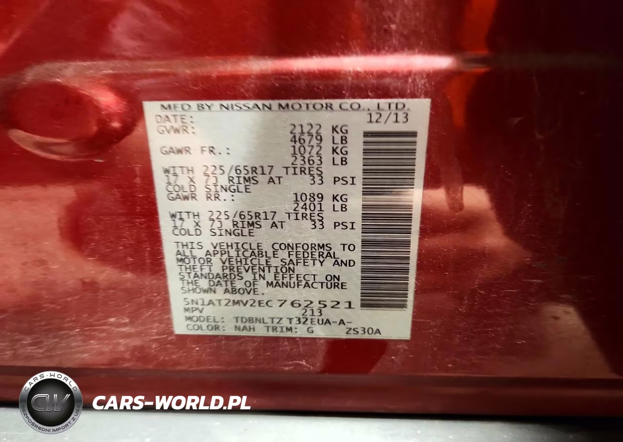 2014 Nissan Rogue Sv VIN:5N1AT2MV2EC762521 - 13