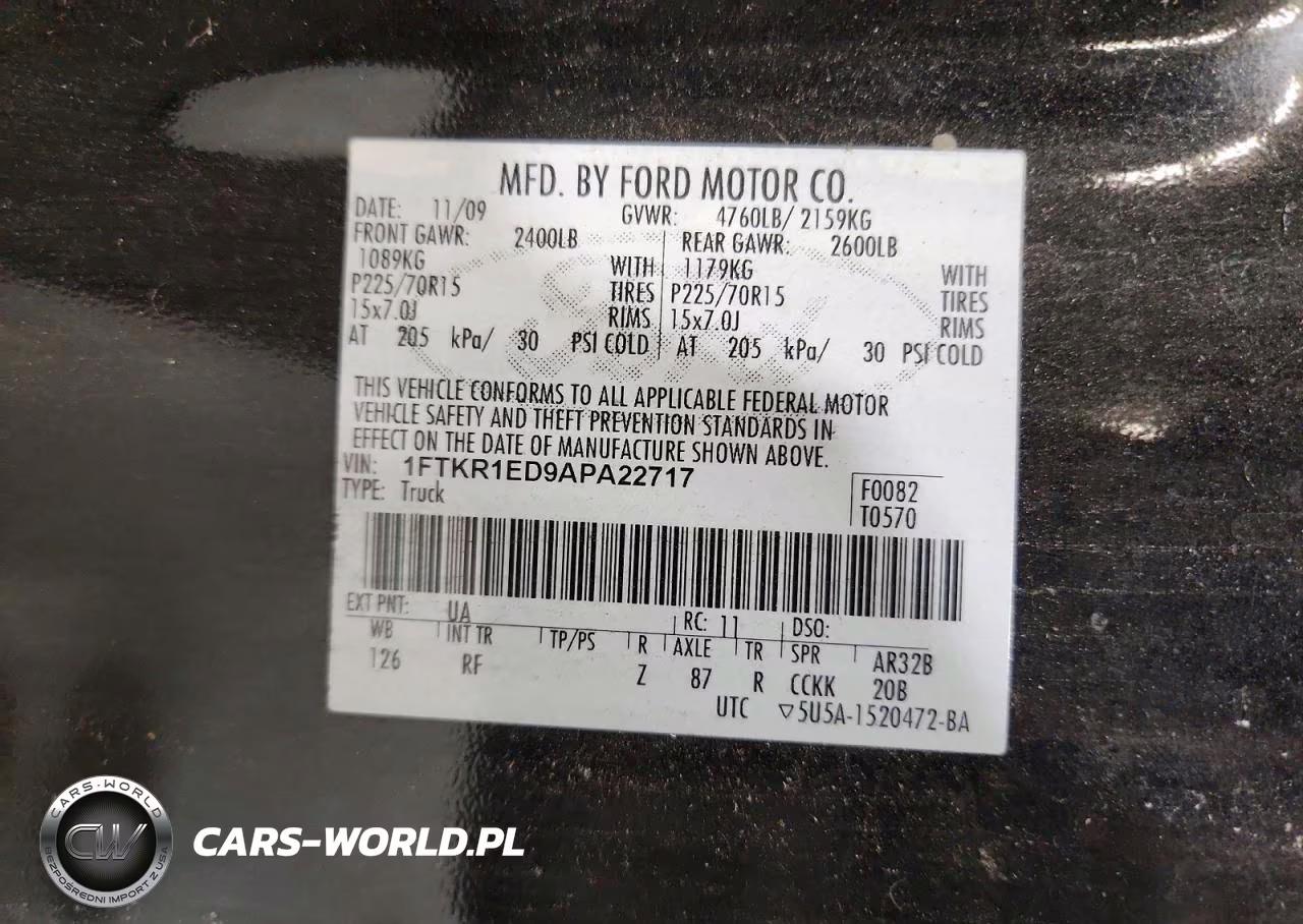 2010 Ford Ranger Super Cab VIN:1FTKR1ED9APA22717 - 12