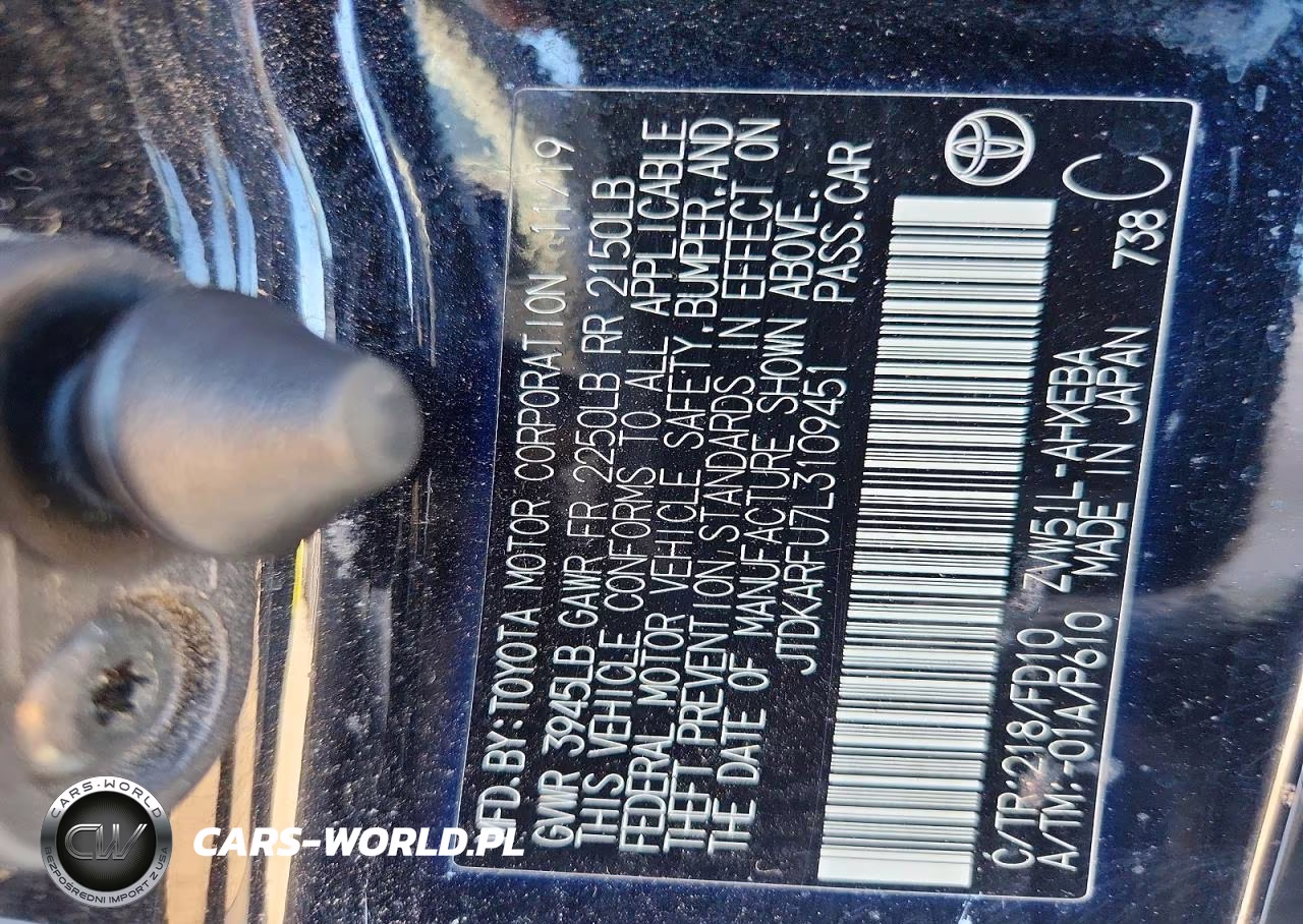 2020 Toyota Prius Le VIN:JTDKARFU7L3109451 - 13