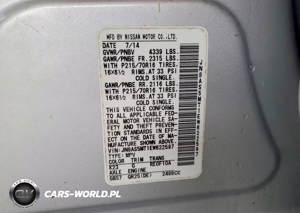 2014 Nissan Rogue Select S VIN:JN8AS5MT1EW622597 - 13