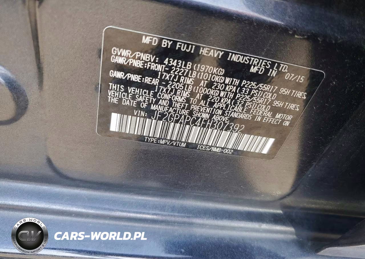 2015 Subaru Xv Crosstrek 2.0 Limited VIN:JF2GPAPC4FH307392 - 14