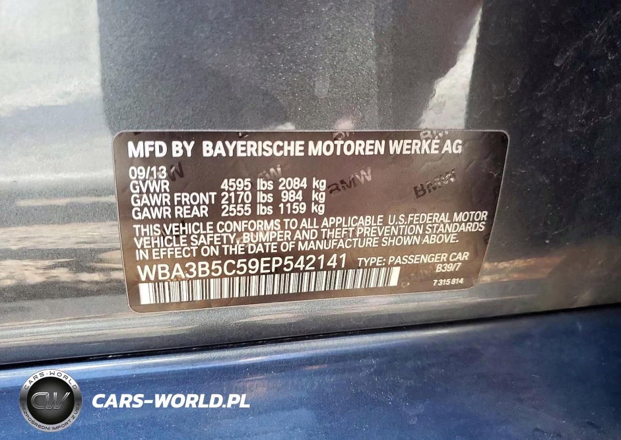 2014 BMW 328 Xi Sulev VIN:WBA3B5C59EP542141 - 12