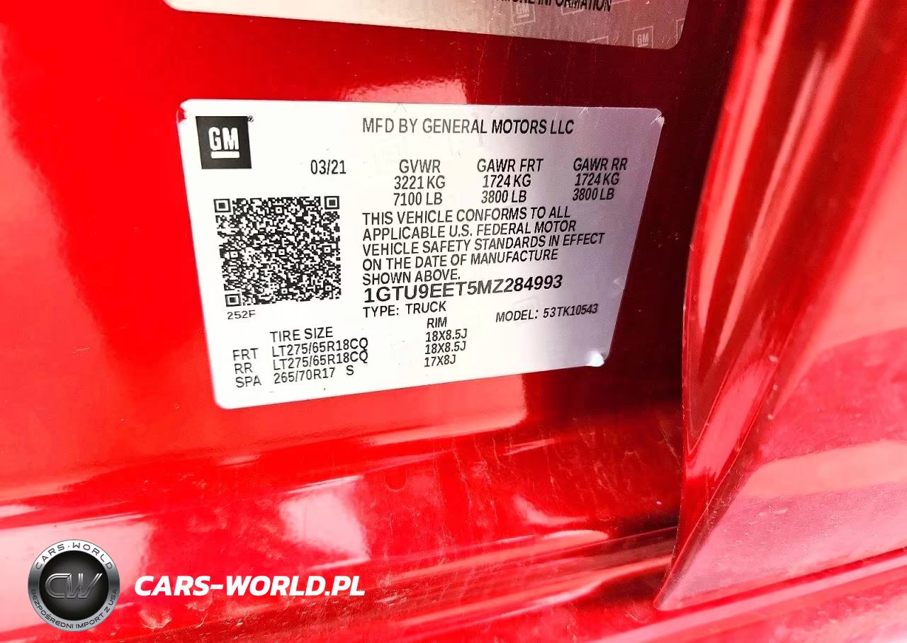 2021 GMC Sierra K1500 At4 VIN:1GTU9EET5MZ284993 - 12