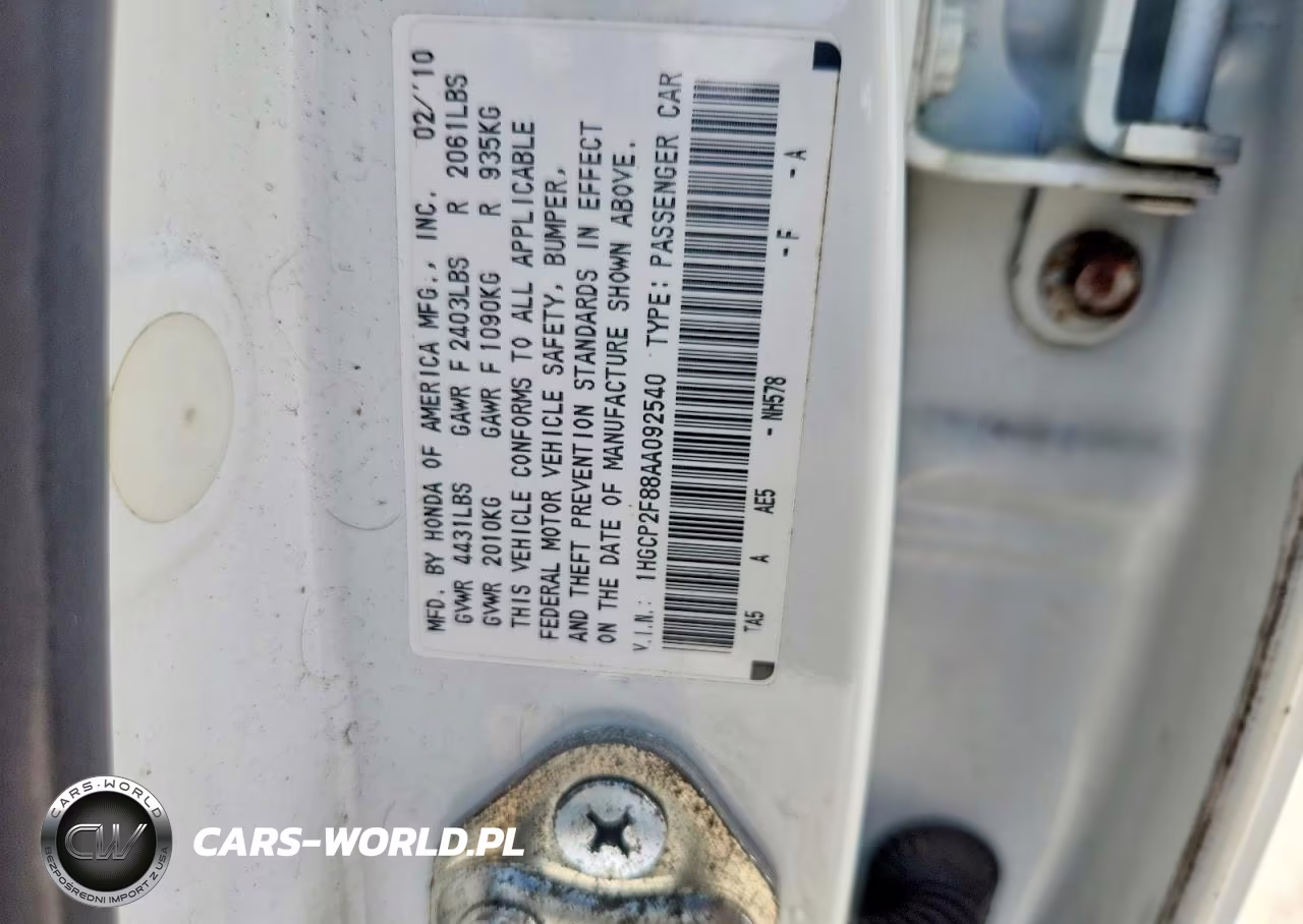 2010 Honda Accord Exl VIN:1HGCP2F88AA092540 - 12