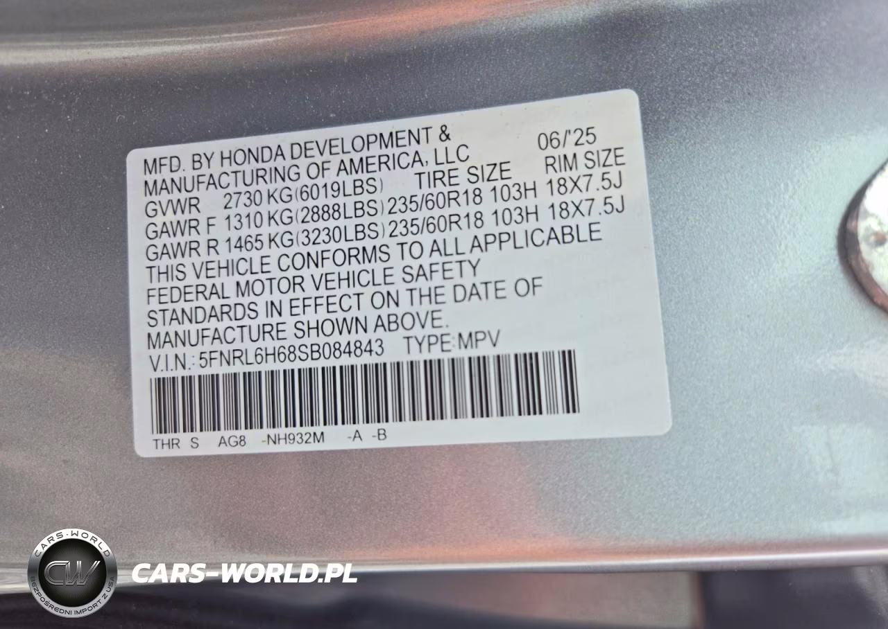 2025 Honda Odyssey Exl VIN:5FNRL6H68SB084843 - 13