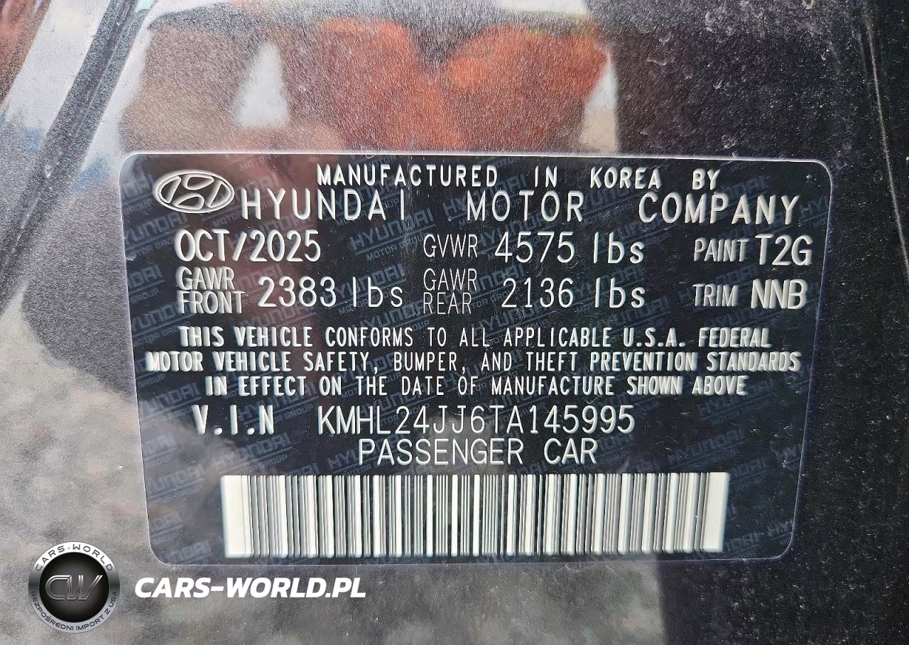 2026 Hyundai Sonata Hybrid Blue VIN:KMHL24JJ6TA145995 - 12