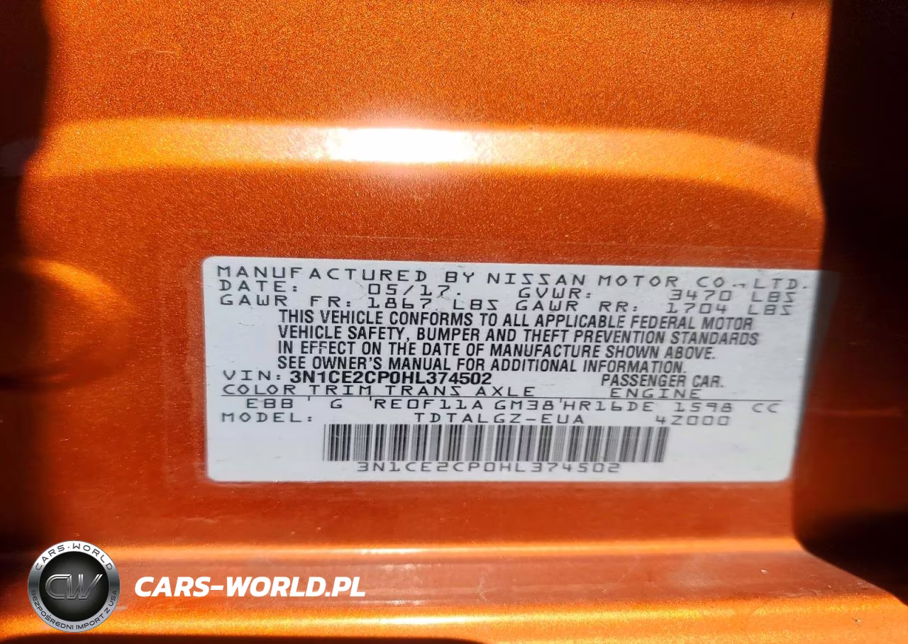 2017 Nissan Versa Note Sr VIN:3N1CE2CP0HL374502 - 12