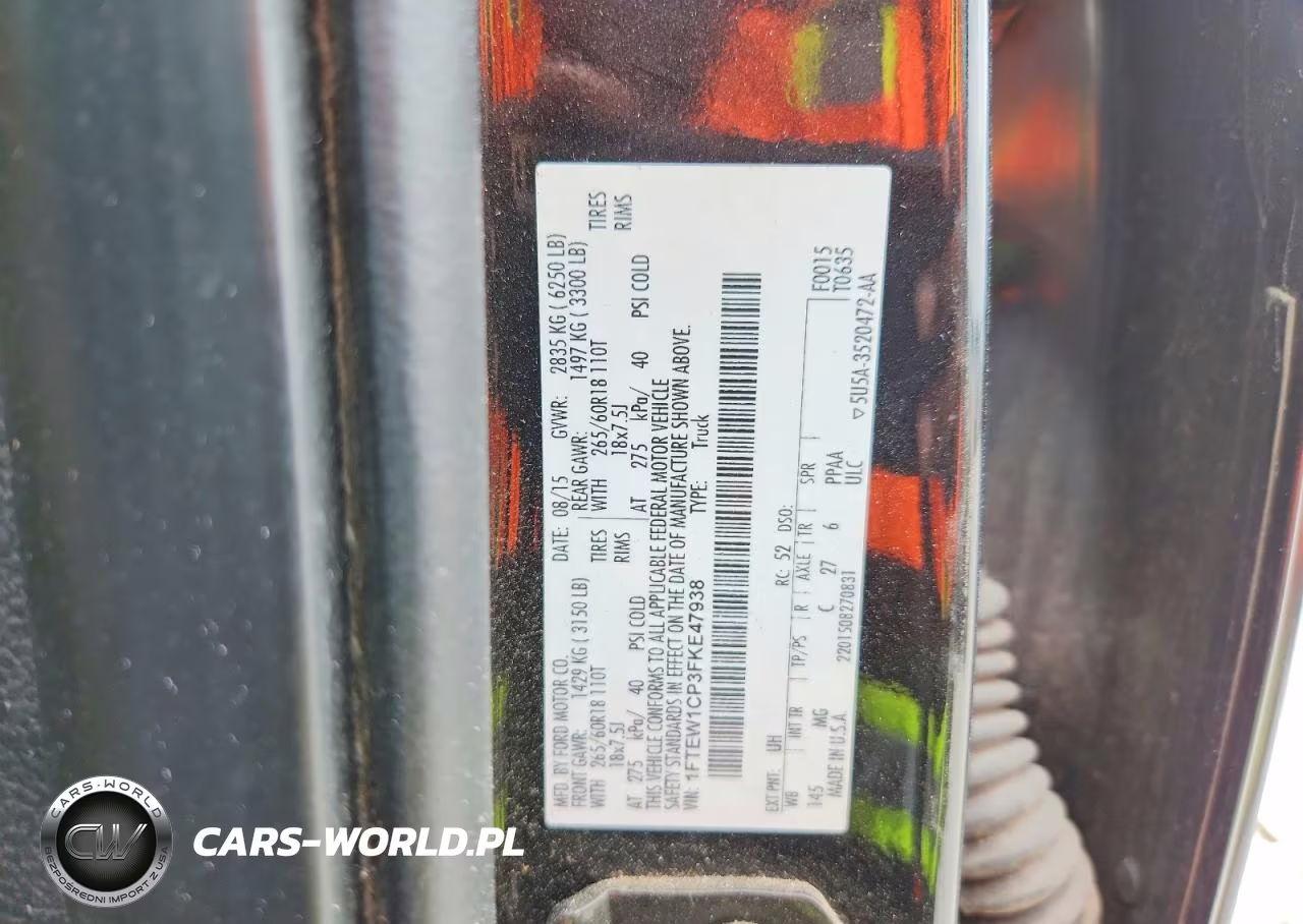 2015 Ford F150 Supercrew VIN:1FTEW1CP3FKE47938 - 12