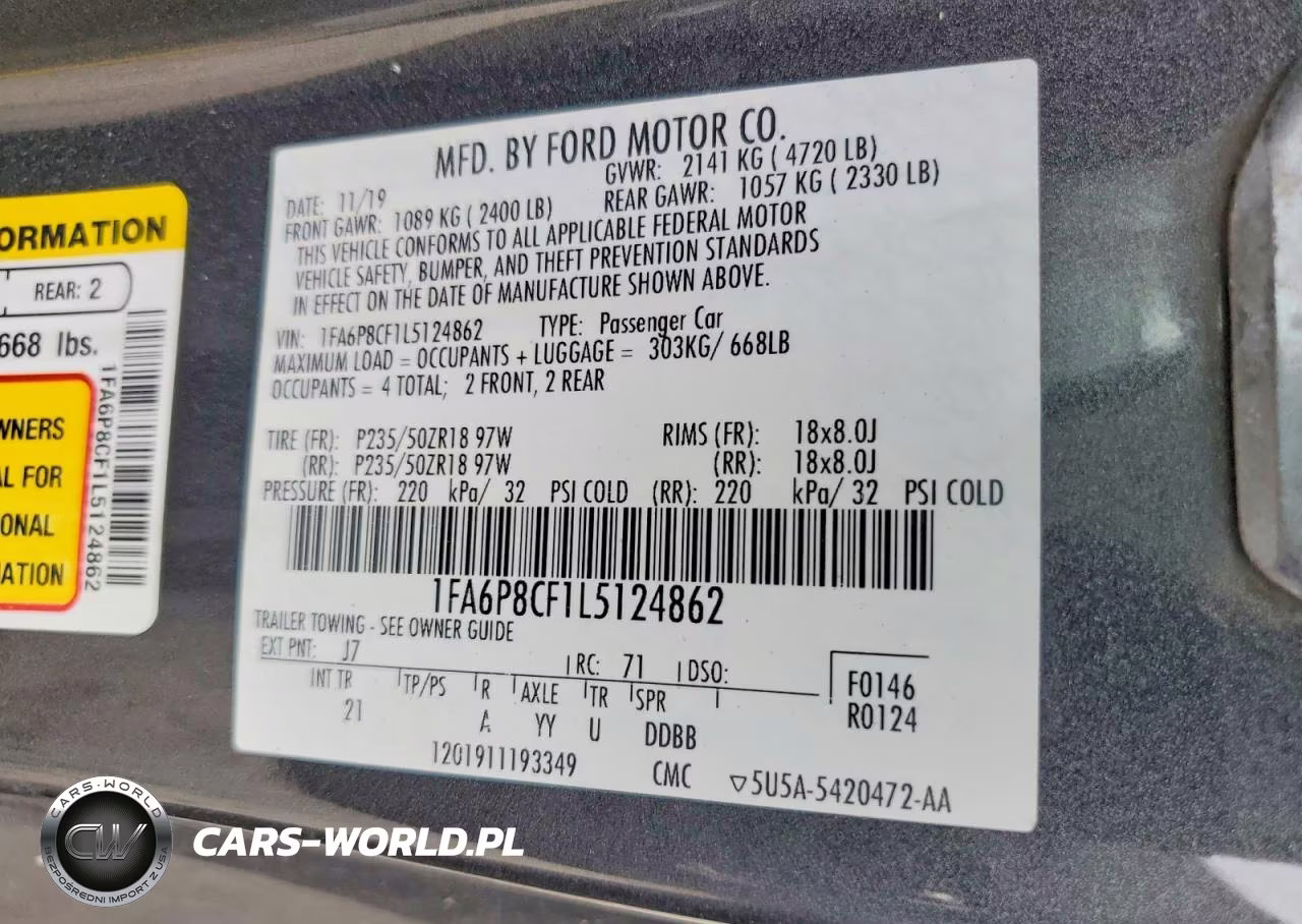 2020 Ford Mustang Gt VIN:1FA6P8CF1L5124862 - 12