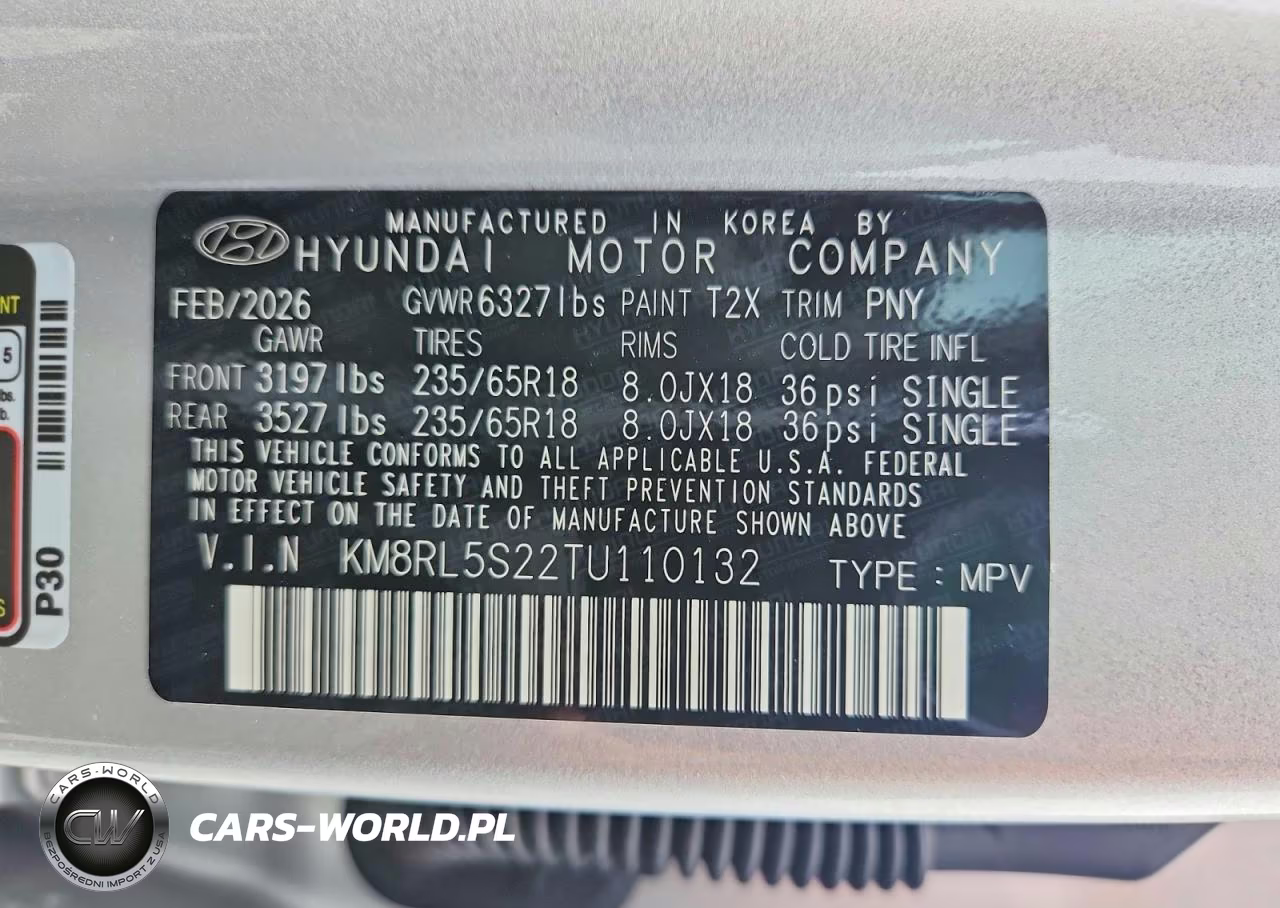 2026 Hyundai Palisade Sel VIN:KM8RL5S22TU110132 - 14