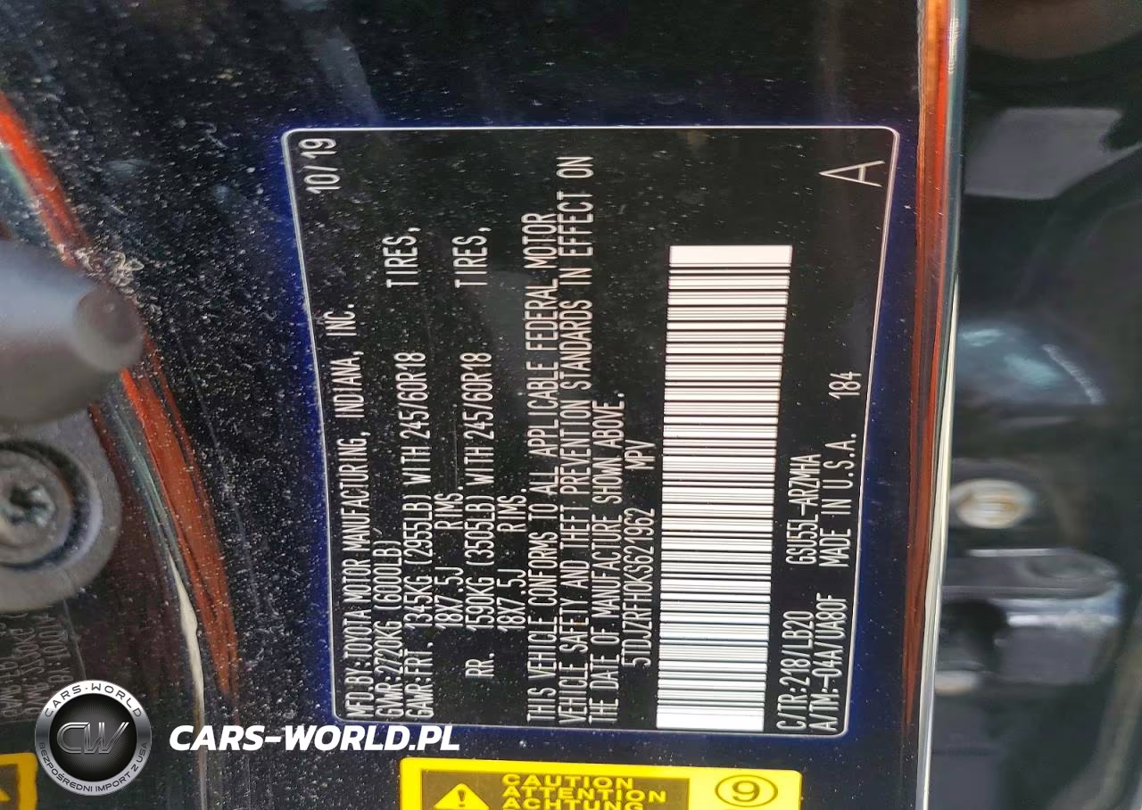 2019 Toyota Highlander Se VIN:5TDJZRFH0KS621962 - 14