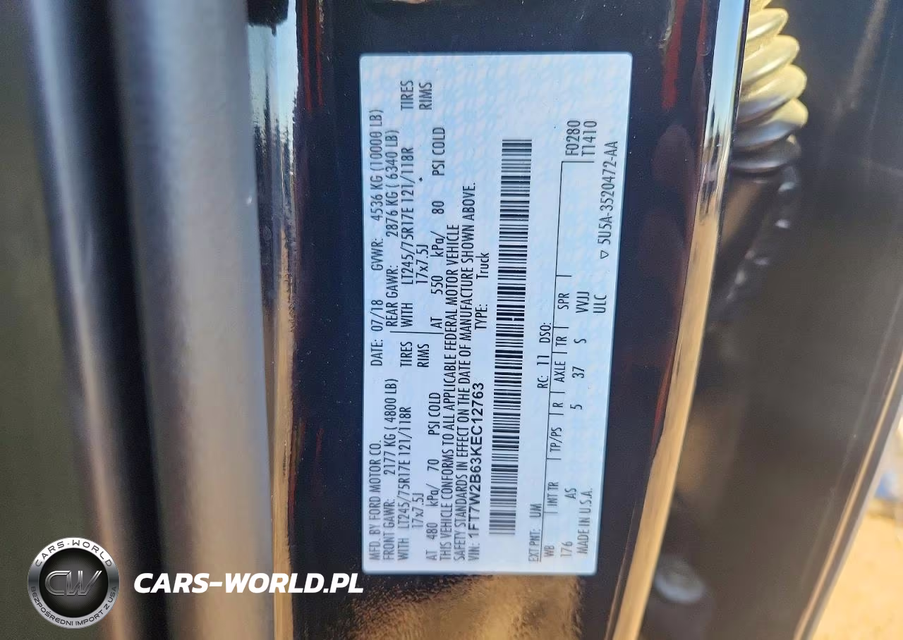 2019 Ford F250 Super Duty VIN:1FT7W2B63KEC12763 - 14