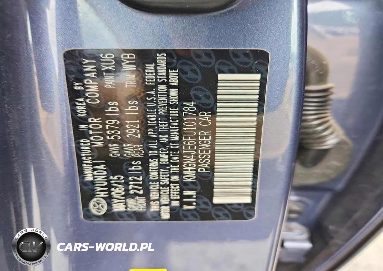2015 Hyundai Genesis 3.8L VIN:KMHGN4JE6FU101784 - 12