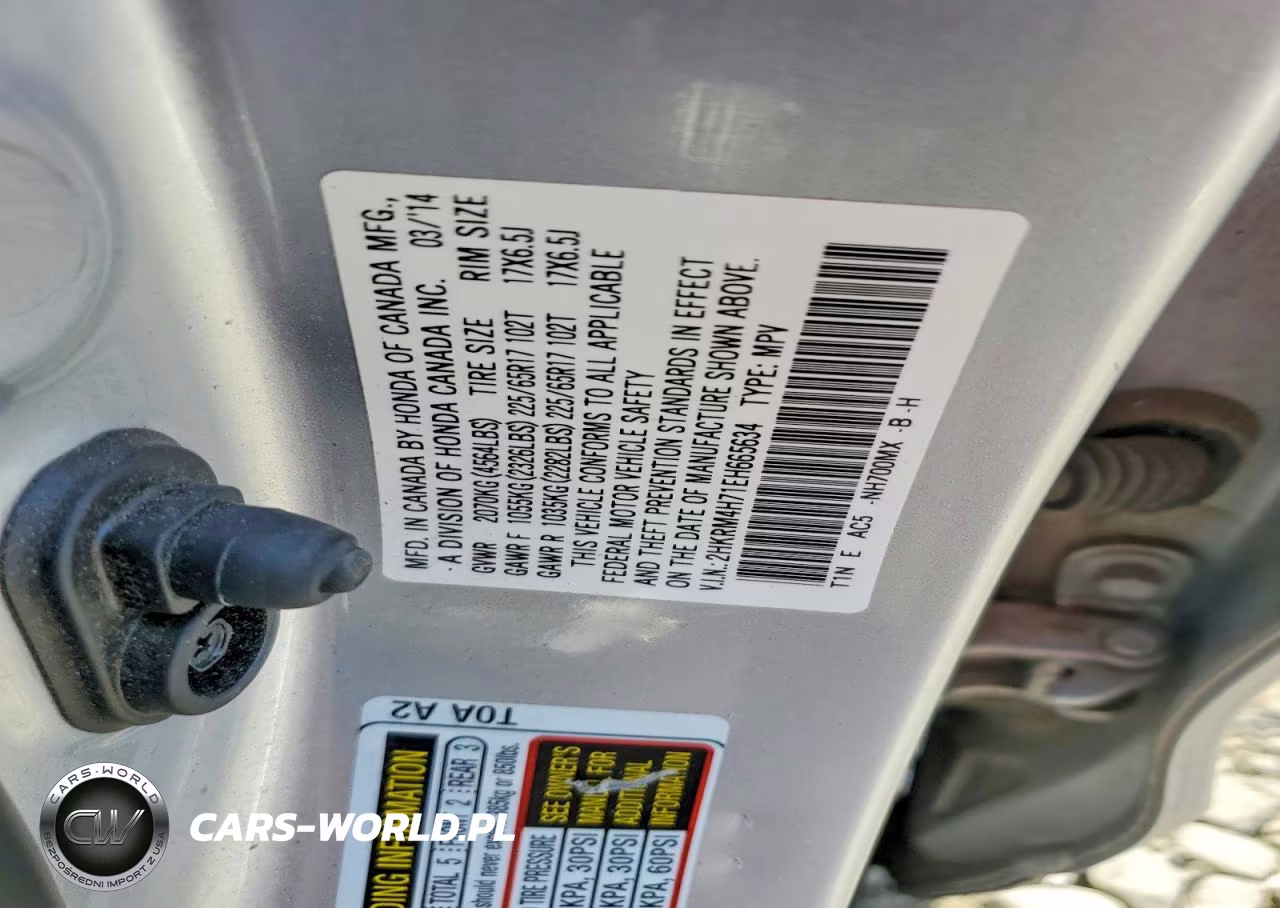 2014 Honda Cr-V Exl VIN:2HKRM4H71EH665634 - 12